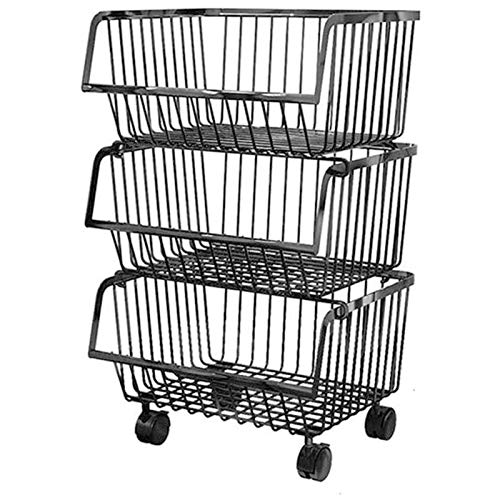 Carrello impilabile in filo metallico – Organizer versatile per cucina, bagno, soggiorno, camera da letto