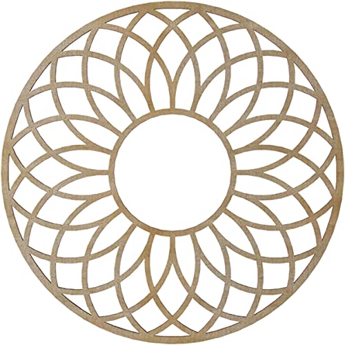 Image of Ekena Millwork 16 inchOD x 5 1 /2 inchID x 3 /8 inchT Cannes Wood Fretwork Pierced Ceiling Medallion, Hickory