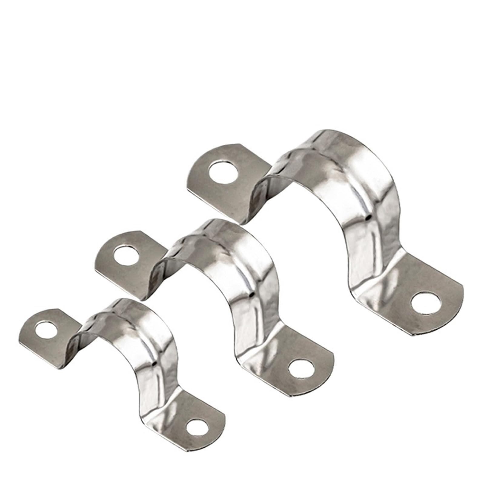 Pipe Clamps 304 Stainless Steel U Type Saddle Clamp Tube Clip Fixed Buckle Thickening Throat Hoop Bracket(M75 (4Pcs))