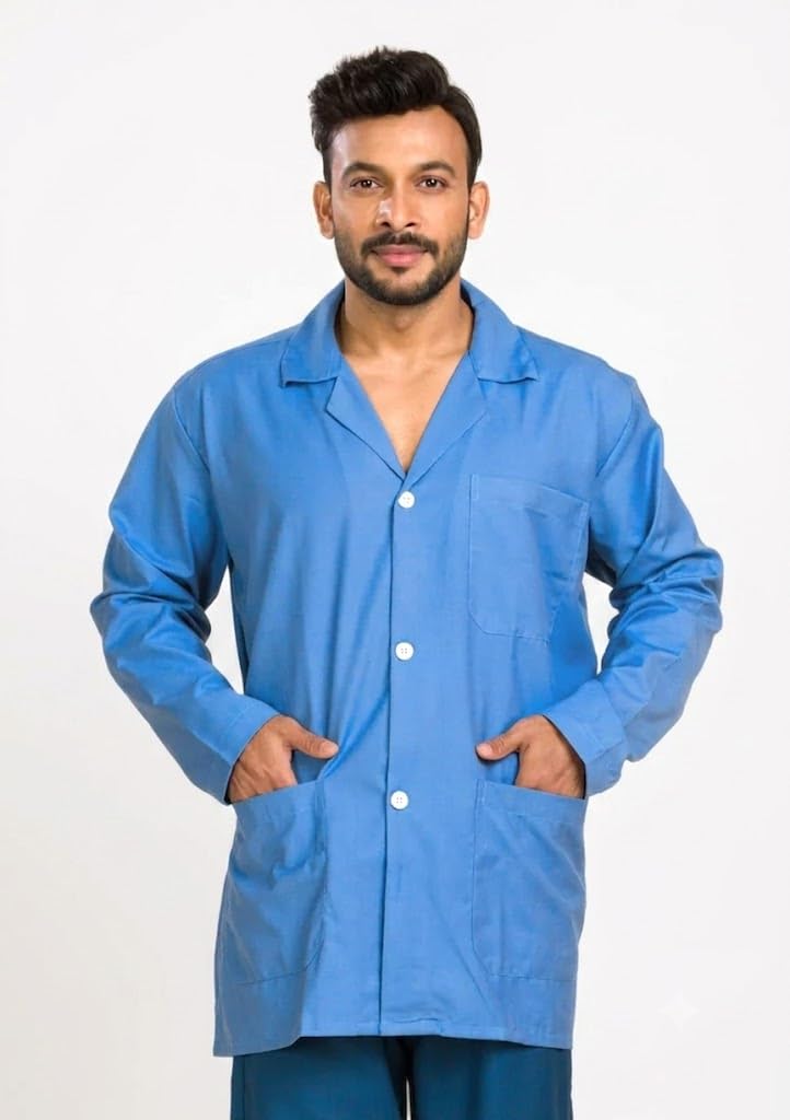N.S. Blue Lab Coat 40 Size Full Sleeves-picture-14