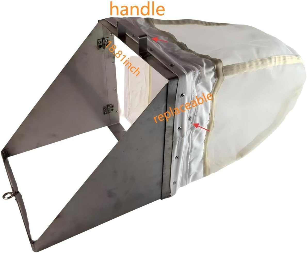 Surber Foldable benthic Animal net; quantitative Sampling benthic net, 304 Stainless Steel Frame, mesh Size 11.81in