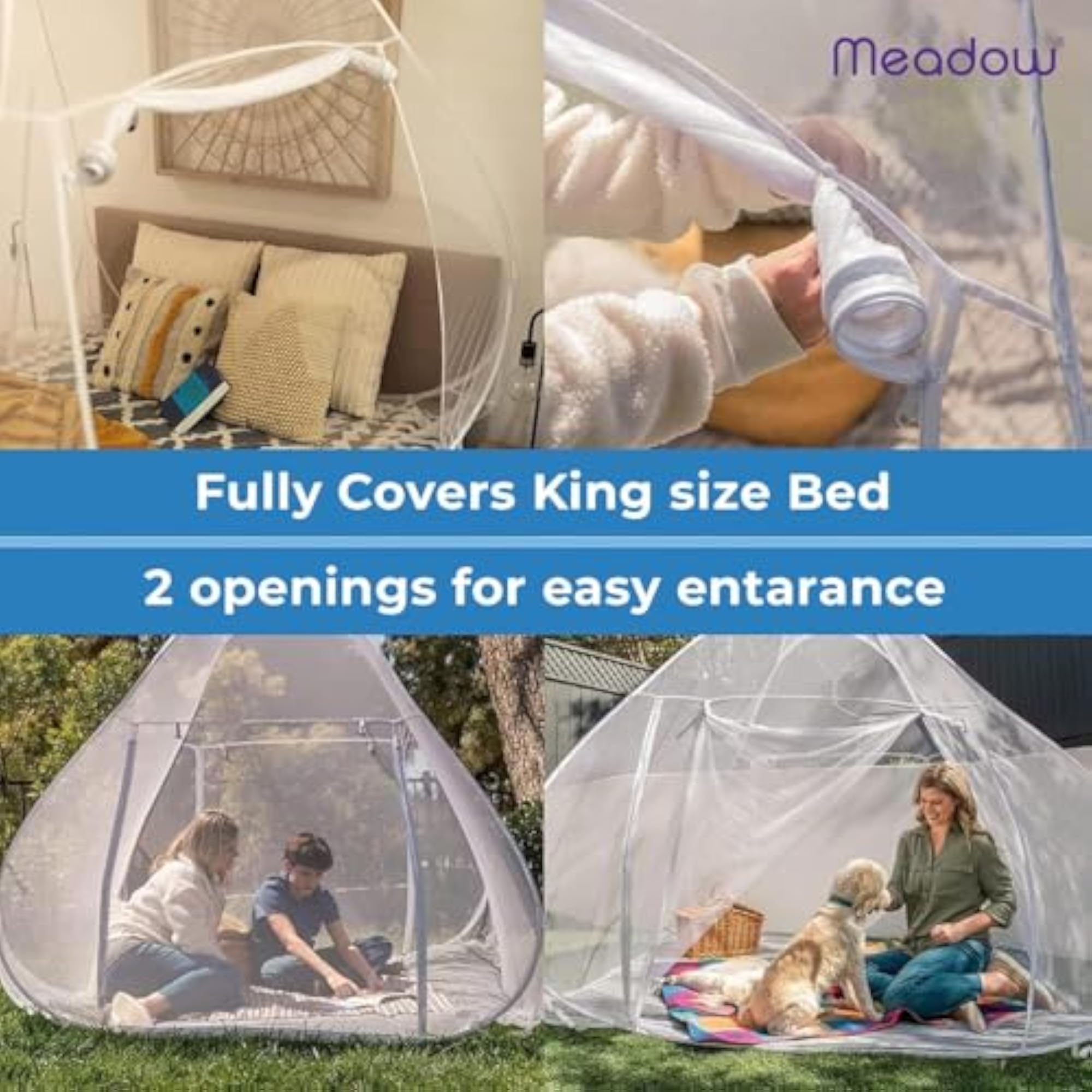 Double Bed Mosquito Net Tent, Foldable Pop-Up Machardani