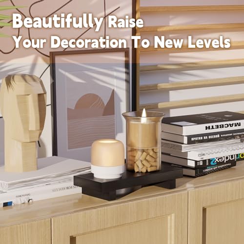 Greatseas Kitchen Soap Tray Decor, Bamboo Pedestal Stand Risers for Display Decorative, Black Wooden Tray for Kitchen Decor and Accessories, Dish Soap Holder Kitchen Counter Tray 8.7\" x 3.5\" x 1.6\" - Thumbnail 6