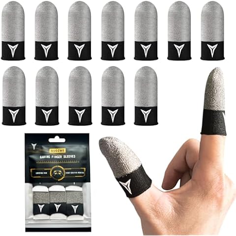 Nuozme Silver & Carbon Fiber Gaming Finger Sleeves Cover