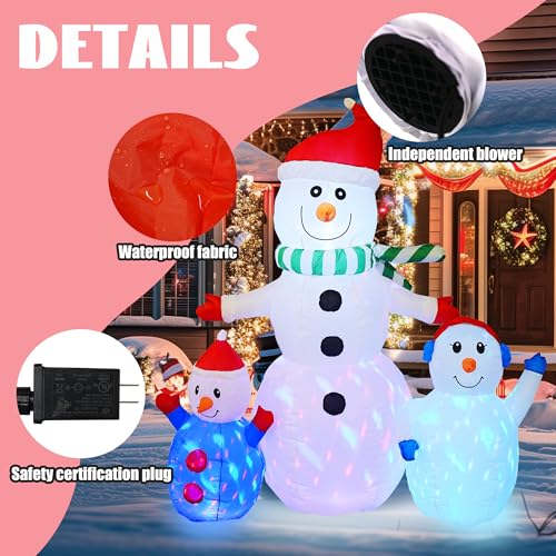 Aufblasbarer Schneemann mit LED-Beleuchtung – 1,8 m – Bild 5
