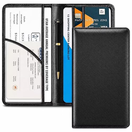 Image of CoBak Car Registration and Insurance Holder | Vehicle Glove Box Organizer, Auto Truck Compartment Document Case with Magnetic Closure for Insurance & Driver License