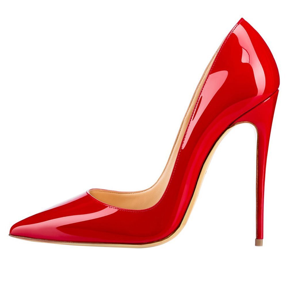 Lutalica W Zapatos de tacón alto de aguja, clásicos, de charol, puntiagudos, sexy, para fiesta, noche, boda