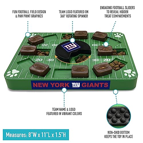 Image of Pets First NFL New York Giants Puzzle Toy for Dogs, Slow Feeder Board for Pets, Interactive Doggie Treat Toy