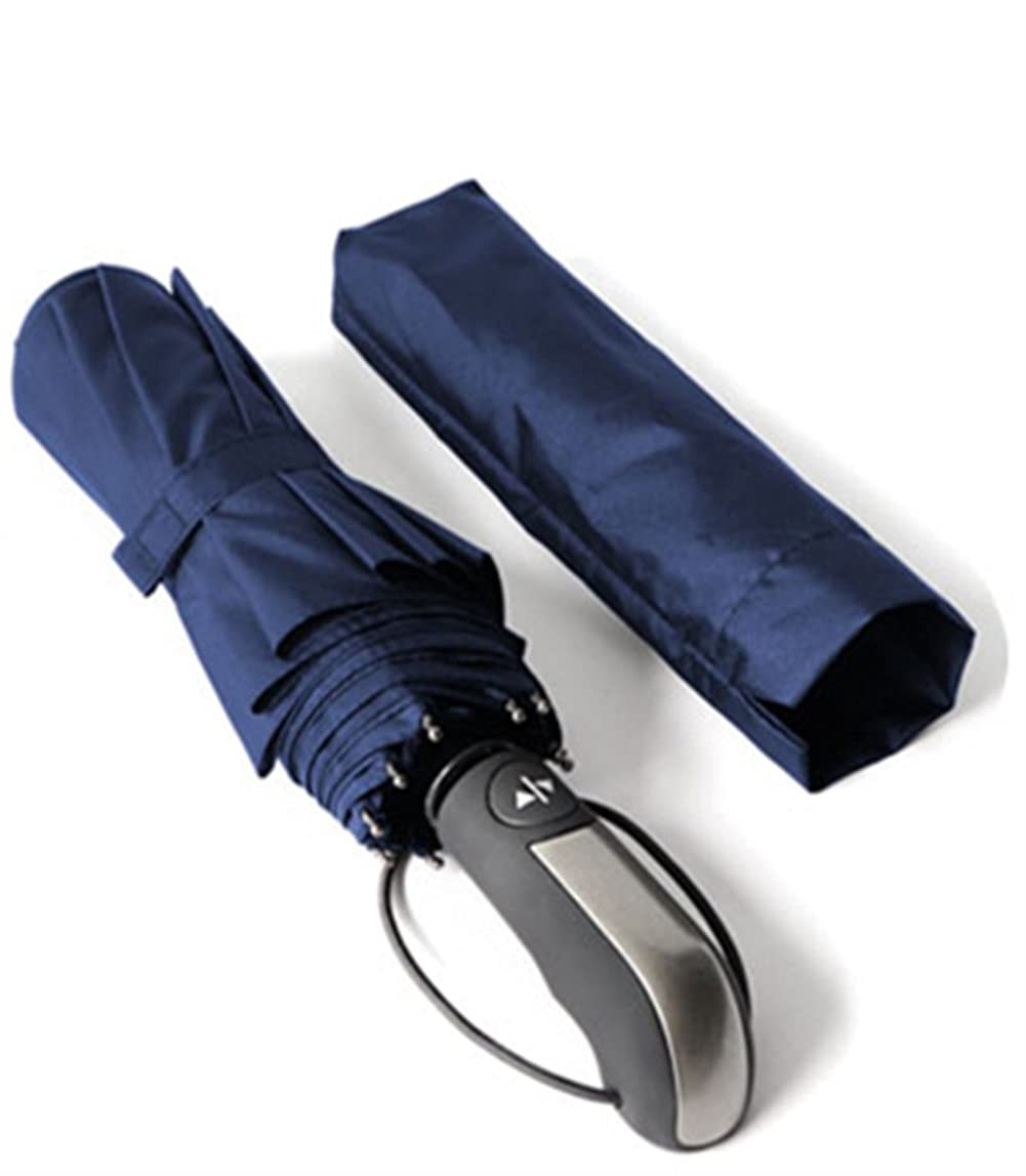 Ombrello Pieghevole da Viaggio, Ombrellone Completamente Automatico Resistente al Vento, ombrellone Compatto da Viaggio per ombrellone Compatto Ombrello A Doppio Uso Clear Rain (Color : Blue)