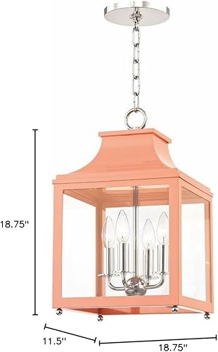 Miniatura 8 de Mitzi H259704S-AGB/NVY Leigh - 4 faroles ligeros de 18.75 pulgadas de alto y 11.25 pulgadas de ancho, latón envejecido/azul marino