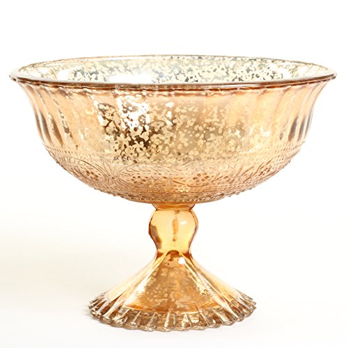 Koyal Wholesale 7-Inch Rose Gold Glass Compote...