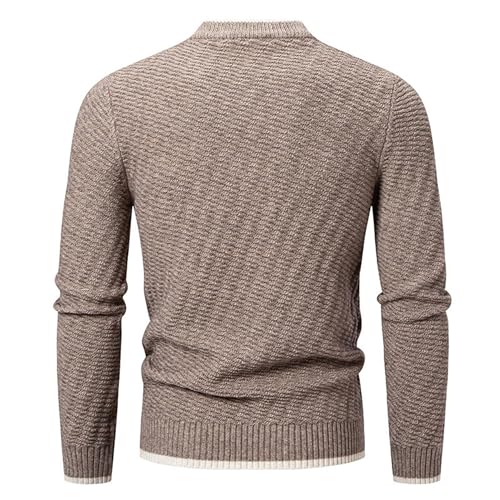 Mens Casual Crewneck Knit Sweater Casual Fashion Lightweight Pullover Ribbing Edge Long Sleeve Knitted Tops2
