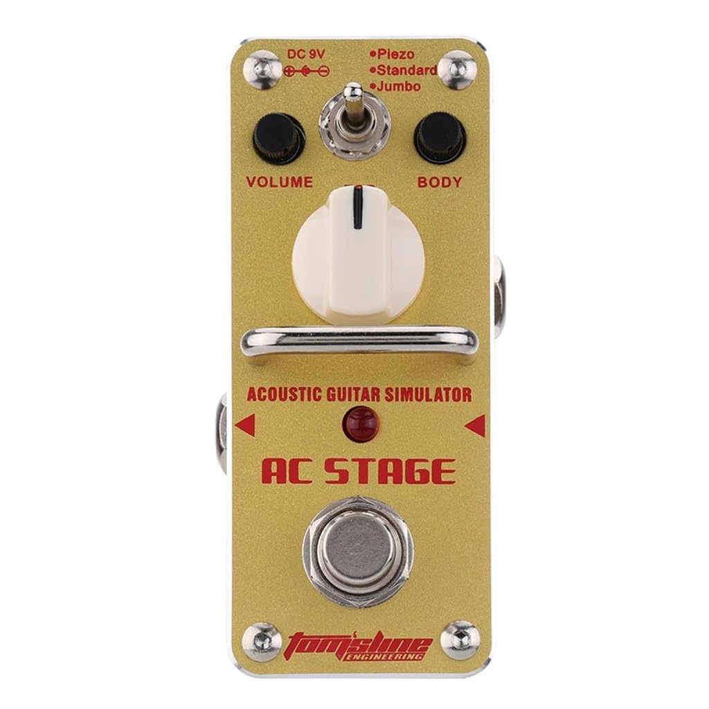 AC STAGE - Pedal de efectos de simulador de guitarra acústica, mini pedal de efectos de guitarra AC, derivación verdadera, carcasa de metal, accesorios de piezas de guitarra