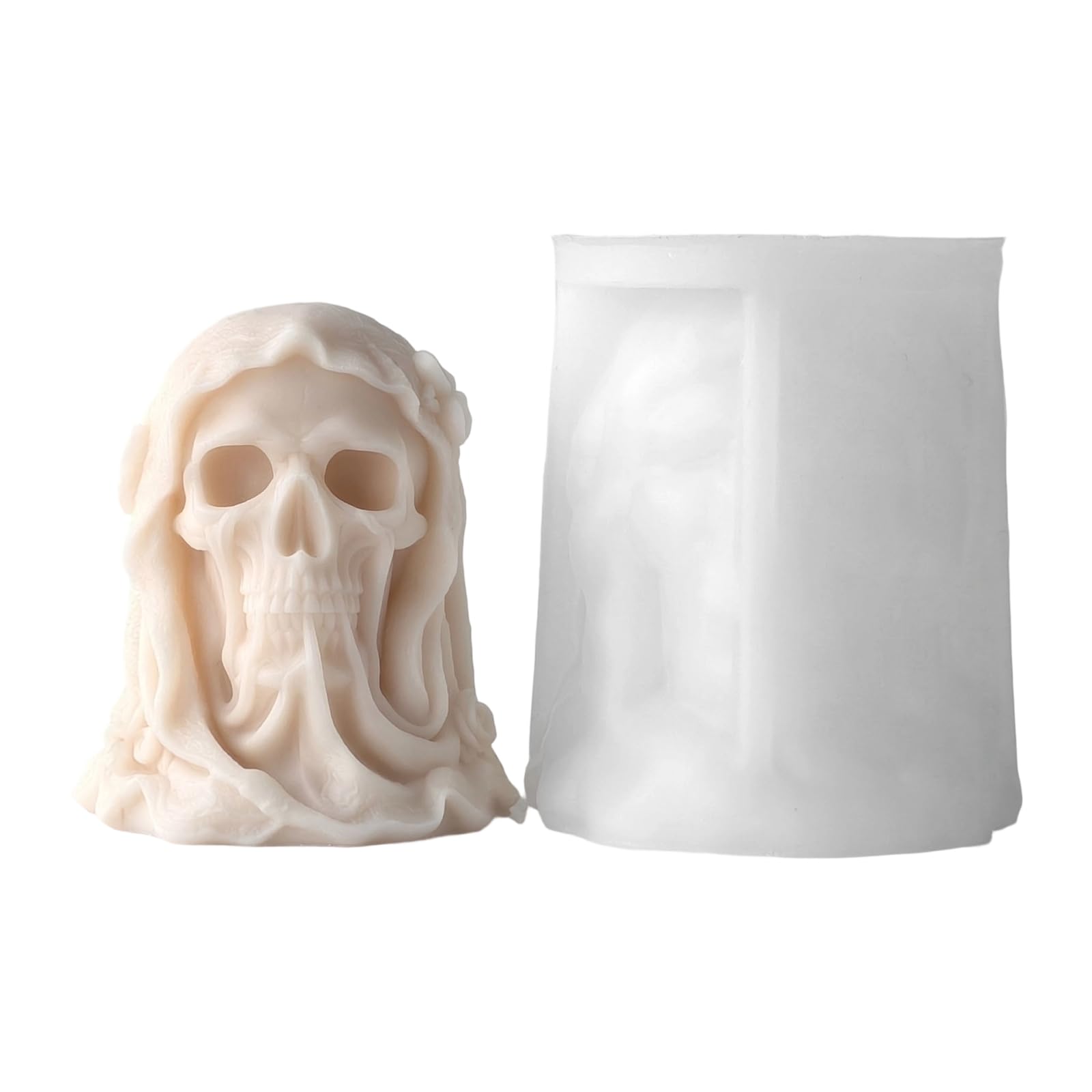 Mekalero A Rtistic Skull Head Making Mold Temp Resistant Silicone For Soaps Creative Present Multipurpose Use Halloween Soap Mold