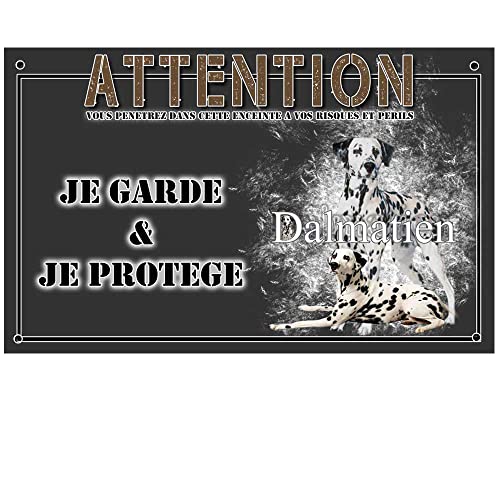 Pets-Easy.com - Placa de atención al perro personalizada Dálmata - pretaladrada y tornillos entregados. De 30 cm a 15 cm Cover