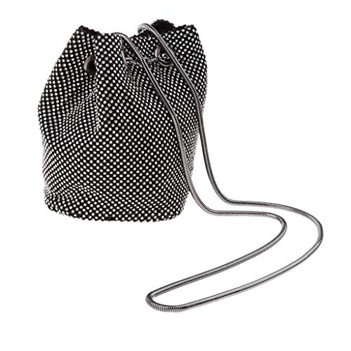 yotijar 2x Feminino Deluxe Diamante Bolsa Balde Bolsa de Noite Portátil Bolsa Clutch Bolsa