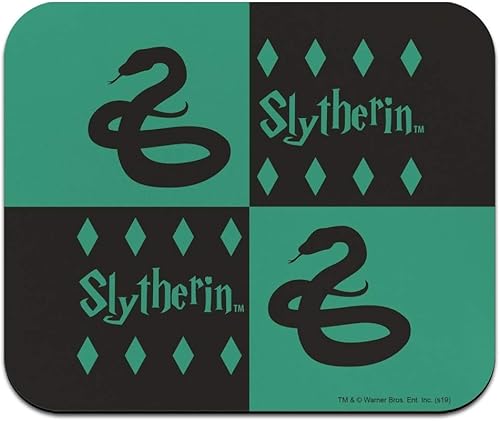 Alfombrilla de mouse delgada de perfil bajo con patrón de Harry Potter Slytherin