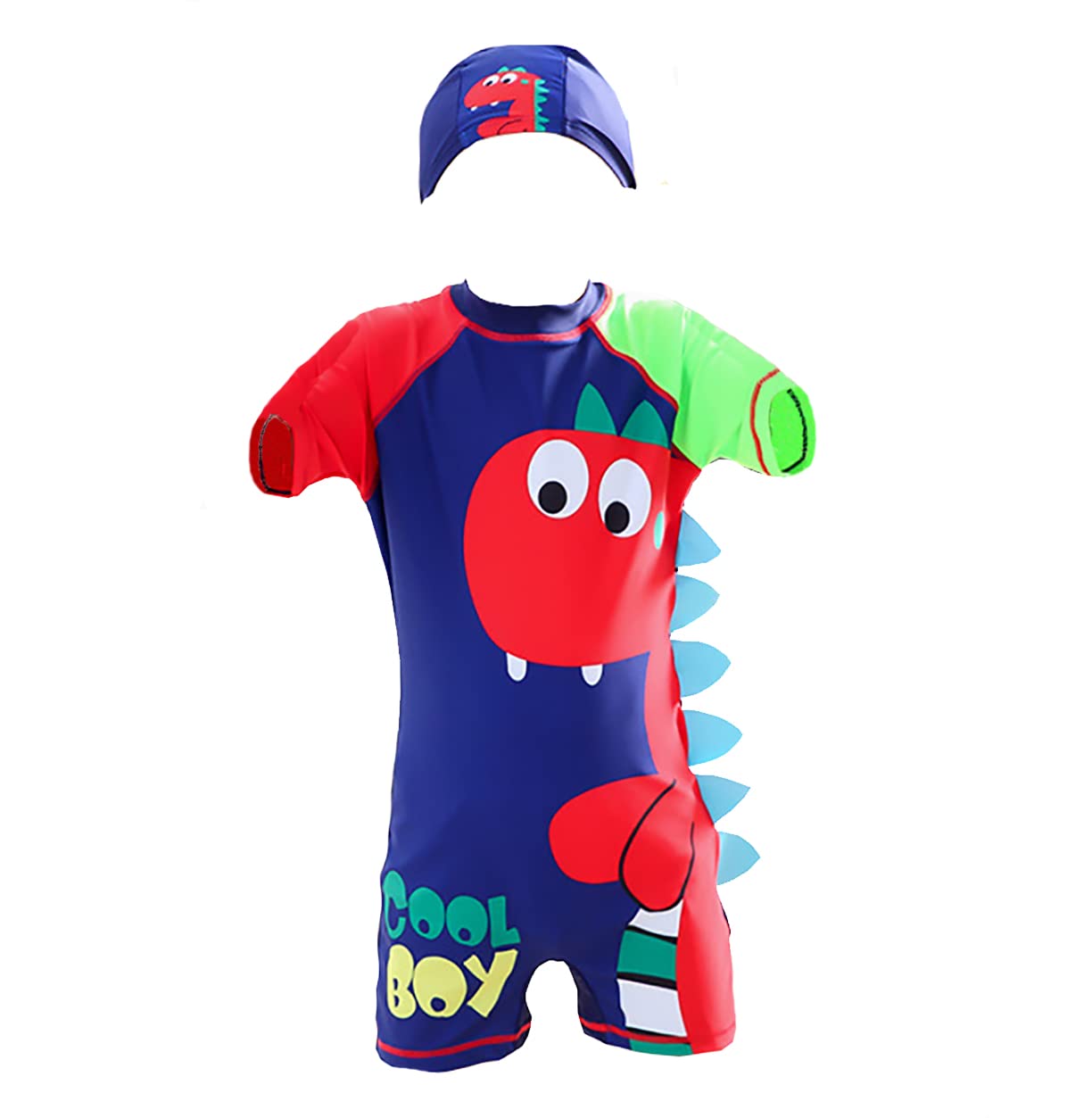 Jungen Badeanzug 2-11 Jahre Kinder Einteiler Badeanzug Dinosaurier Hai Bademode mit Badekappe