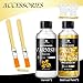 Liquid Gold Leaf Paint Kit - 3.53oz Ultra Shiny Quick Dry Metallic Gilding Paint, High Gloss Finish with Varnish - Non-Toxic, Waterproof Gold Leaf Paint for Crafts, Resin Art, DIY, Furniture, Wood