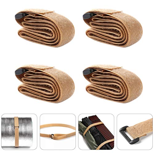 2 pares de tiras de amarração de nylon Besportble, tiras de amarração para acampamento (cáqui)