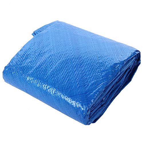 Mumusuki Swimming Pool Cover Hot Tub Covers Cloth Waterproof Pools Hot Tubs Supplies Poncho Dust Round Blue PE Tarpaulin(144.1in)