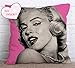 Jameswish Gorgeous 3D Marilyn Monroe Throw Pillow Cover Cotton Linen 4-Pack Cushion Cover for Sofa Bed Chair 18x18inch(45x45cm)