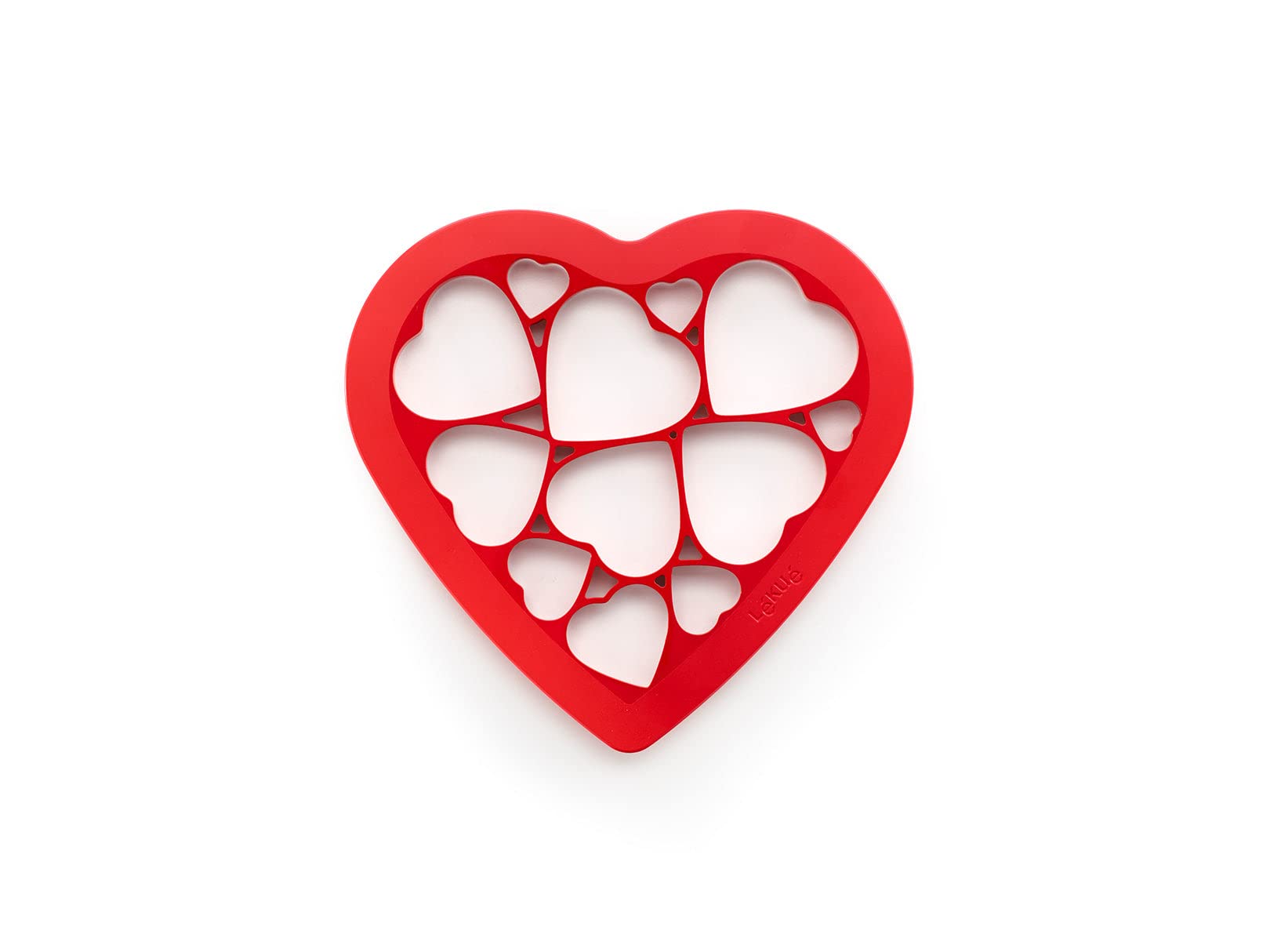 Lékué Cookie Puzzle Hearts Mould, Red