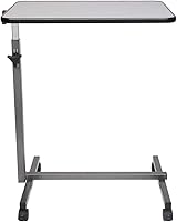 Vista 3 de Mesa inclinable sobre cama, mesa de noche ajustable multifuncional, mesita de noche ajustable médica con ruedas y freno para uso médico