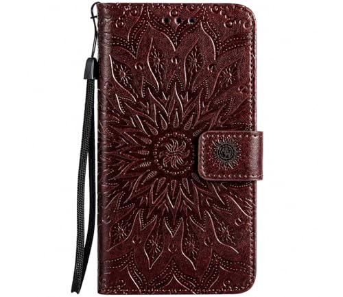 Image of TROUNCE Queen Faux Leather Flip Case Cover with Card Cash Holder Wallet Case | Magnetic Lock Mobile Cover |Back Case - Brown for Google Pixel 8
