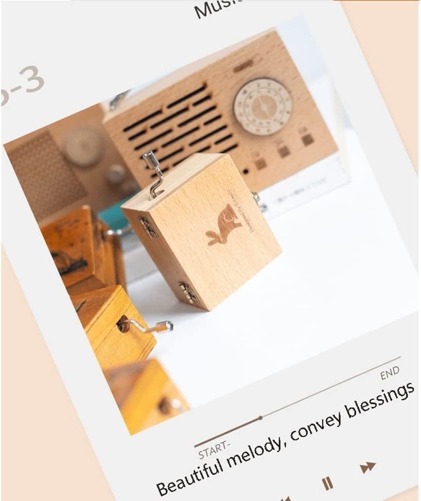 Caja de música Caja De Musica Niña Radio Caja de música mecánica clásica relojería Caja de música Creativa de Madera para Hija cumpleaños Navidad Caja Musical Personalizada(A)