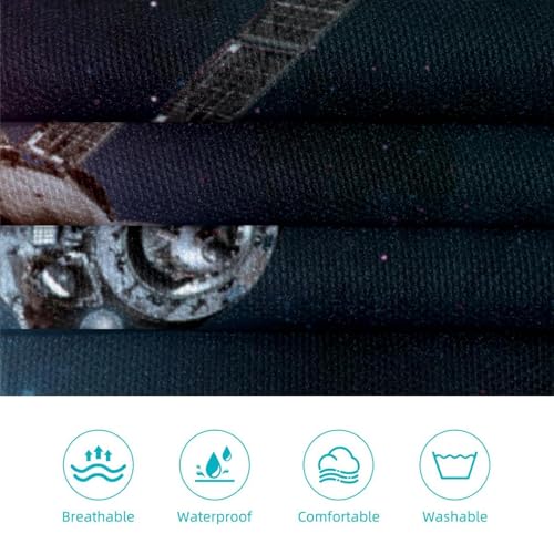 Tablier de cuisine imprimé navire spatial avec ses 4 broches - 3