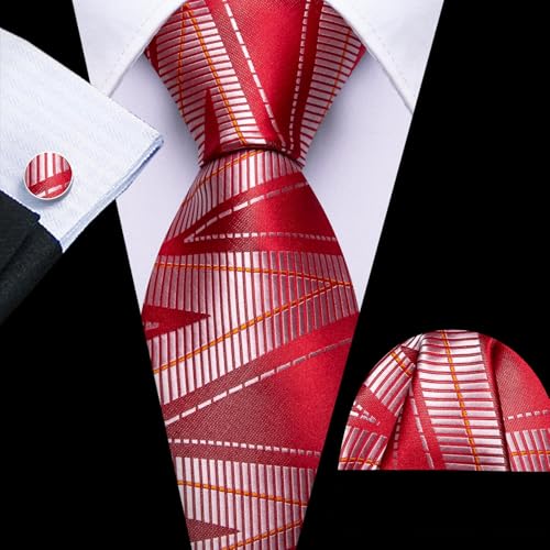 Image of Barry.Wang Man Tie Sets Skull Ties Animal Extra Long Necktie Silk Woven Handkerchief Cufflinks Festival Party Gift