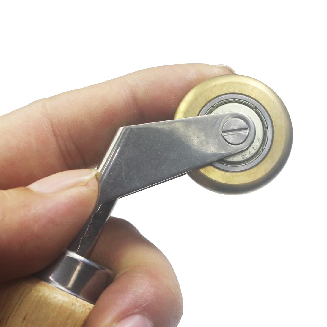 LUO KE ๐๐ฎ๐จ ๐ค๐ Heavy Duty Silicone Seam Roller - 40mm Sound Deadening Silicone Hand Rollers ith 6mm Brass Detail Penny Roller Used for PVC/Tpo/Epdm Single Ply Roofing Tape