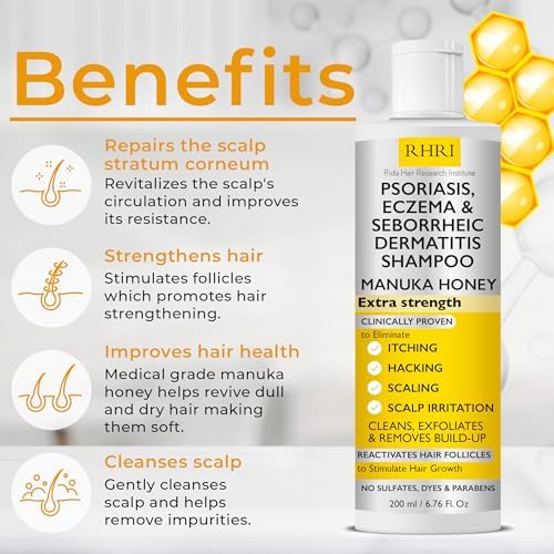 Antifungal Psoriasis Shampoo, Eczema, Seborrheic Dermatitis Shampoo | Soothes Itching, Flaking & Irritation | Repairs Scalp, Strengthens Hair, Stimulates Regrowth | Medicated Scalp Treatment - Image 2