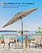 GarveeLife 9 ft Outdoor Patio Umbrella, Outdoor Table Umbrella, Market Umbrella With Push Button Tilt and Crank, 8 Sturdy Ribs UV Protection Waterproof for Garden, Deck, Backyard, Pool, Tan