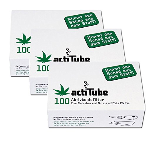 Filtros de carbón activo actiTube de 300 piezas para boquillas de liar tabaco y hierbas