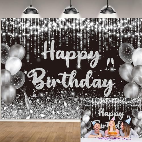 Fournitures de fête d'anniversaire avec fond de studio photo pailleté