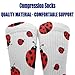 Meaudiwes Fashion Crew Socks Cozy Causal Athletic Socks Moisture Wicking Socks Compatible with Ladybug Red Black Dots White