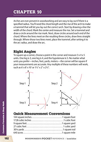 Woodworker's Pocket Reference, Second Edition: Everything a Woodworker Needs to Know at a Glance (Fox Chapel Publishing) Handy 5"x7" Woodworking Guide to Wood, Hardware, Tools, Shop Math, and More - Image 9
