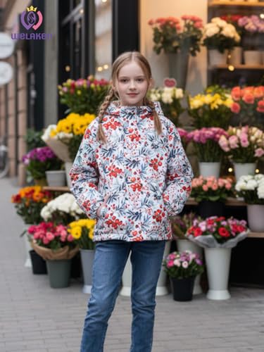 Image of WELAKEN Fleece lined Jackets with Water-Resistance Frabic for Kid's & Toddler II Girl's Rain Jacket & coats