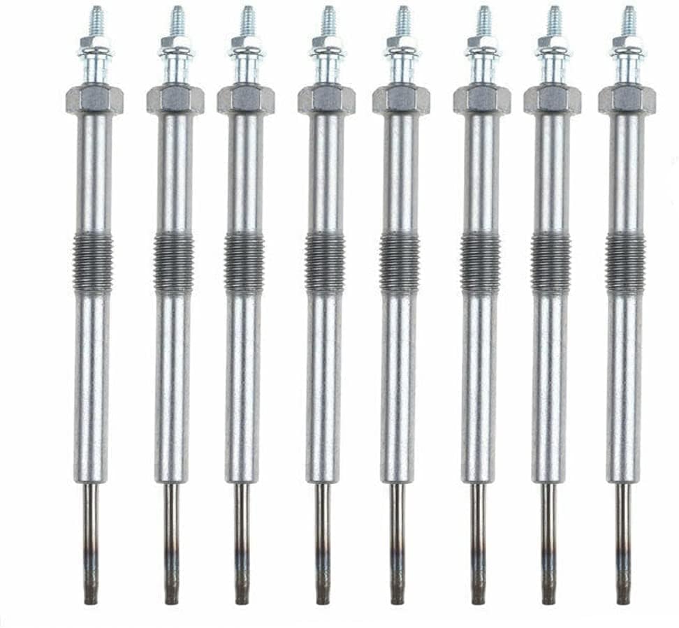 Ensun 12639701 Diesel Glow Plug (Pack of 8) - 4.85V - Dual Coils Fast Start - Compatible with - LMM LML LBZ Silverado Sierra Duramax 6.6L