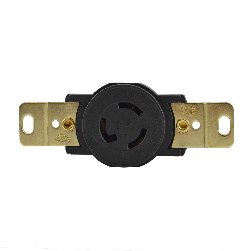 Superior Electric YGP029F Twist Lock Wall Mount Electrical Receptacle, 3P 15A 125V - NEMA L5-15R - Pack of 5