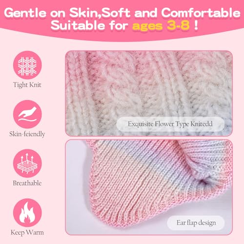 Kids Winter Beanie with Ear Flaps - Warm Knit Skull Cap for Girls, Cozy Fleece-Lined Hat for Outdoor Play & Daily Use4