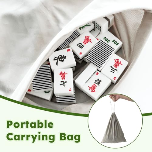 Set de Mahjong Americano con 166 Fichas de Acrílico y Bolsa miniatura 5