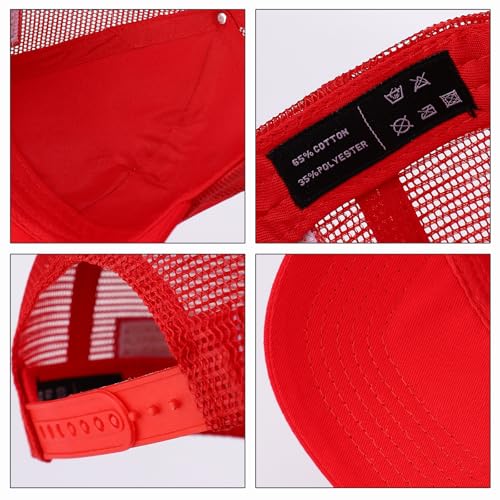 Image of USA Trucker Hat for Men & Women American Flag Cap Adjustable Baseball Cap Mesh Snap Patriotic 3D Embroidered Cap