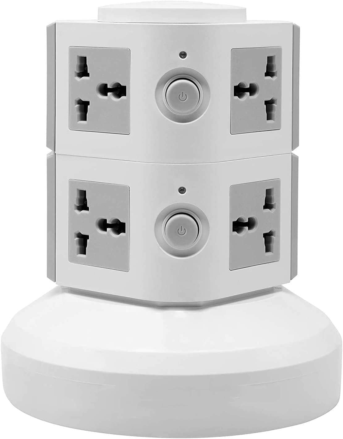 NTECHExtension Lead With USB Slots, 2 USB Multi Plug Power Strip 2m Extension Cable, UK Power Socket Extension Cord For Desk Home Office Travel - (2Layer/Grey)