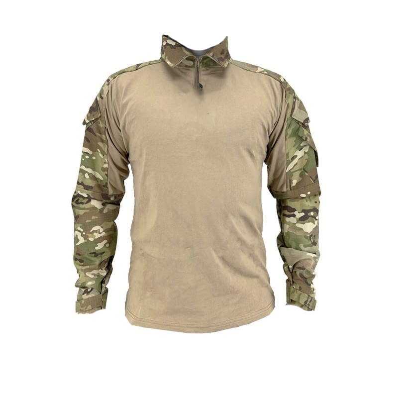 Camiseta Táctica Conquer DLX, Transpirable, Resistente, Puños Ajustables, Bolsillos en Mangas, 65% Poliéster, 35% Algodón - Camuflaje multicam - Especial para airsoft