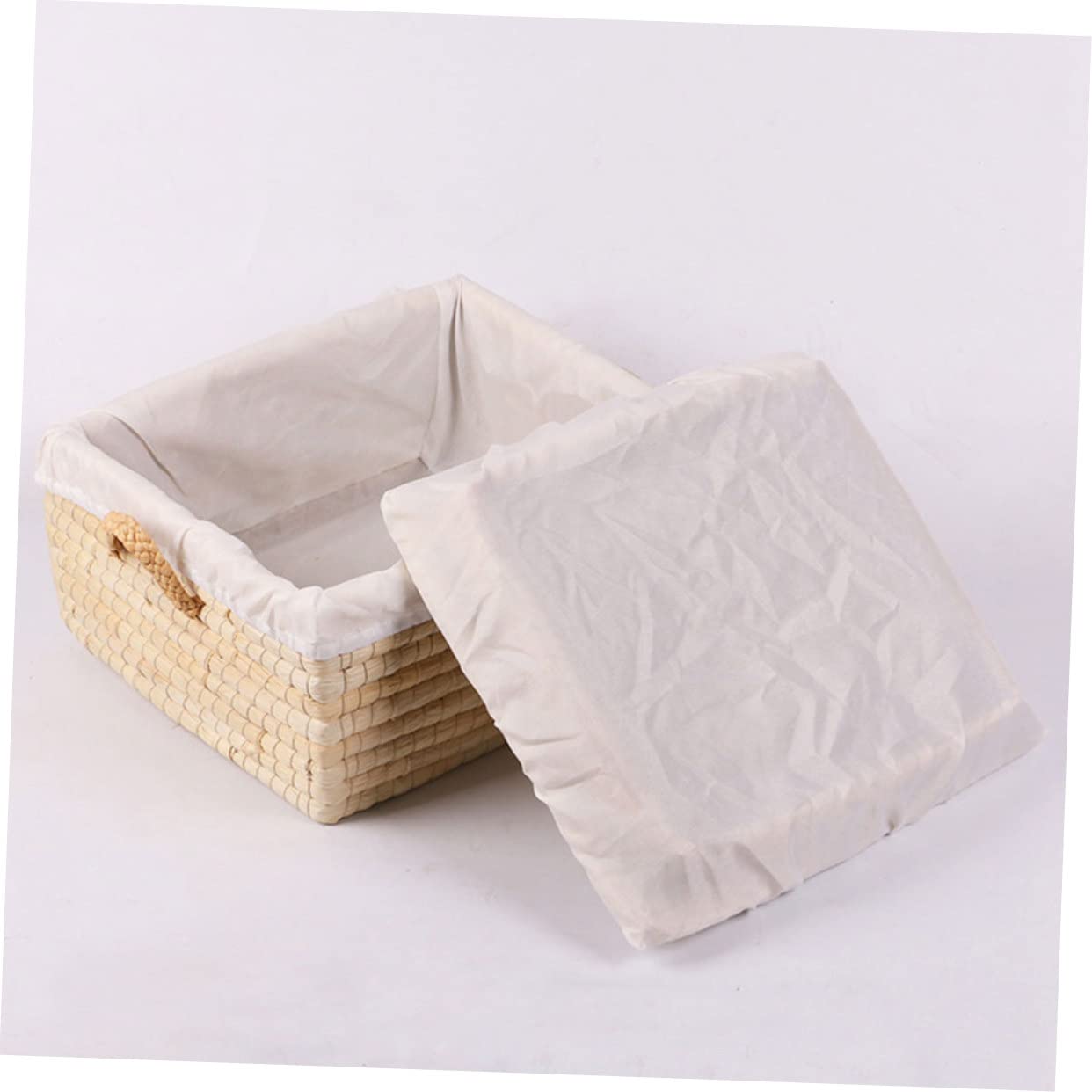 ABOOFAN Cesta De Almacenamiento De Pan De Ratán con Tapa para 5-10 Bollos Cesta De Almacenamiento Natural Contenedor De para El Hogar Color Beige