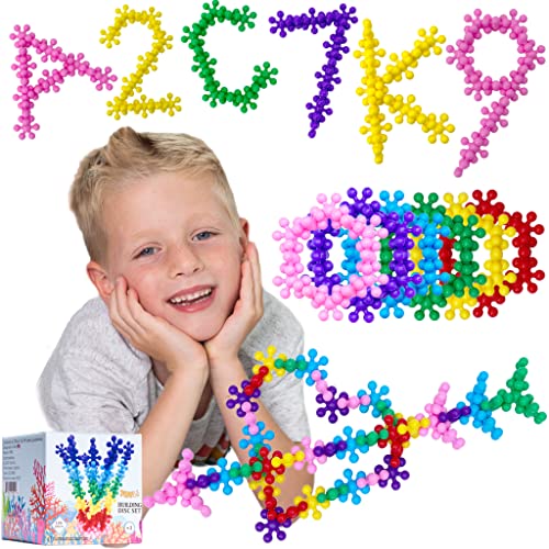 TOYLI Building Discs 100-Piece, Interlocking Toy Age 3 4 5 6, Building Toy for Preschoolers, Safe, Interlocking Building Blocks for Kids, Snowflake Stem Toys , Plastic Building Toys