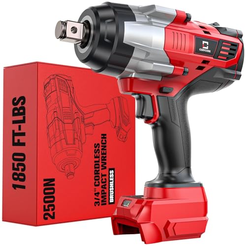 Cordless Impact Wrench 3/4 inch Compatible with Milwaukee Battery, Cerycose1850ft-lbs (2500N.m) Brushless Electric Impact Gun, High Torque Impact Driver, Bare Tool Only,Heavy-Duty Automotive